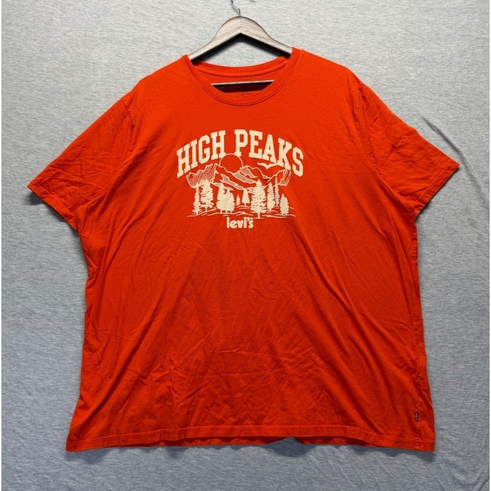 Levi's High Peaks Relaxed Fit T Shirt Men 2XL Tangerine Tango Graphic Print Logo